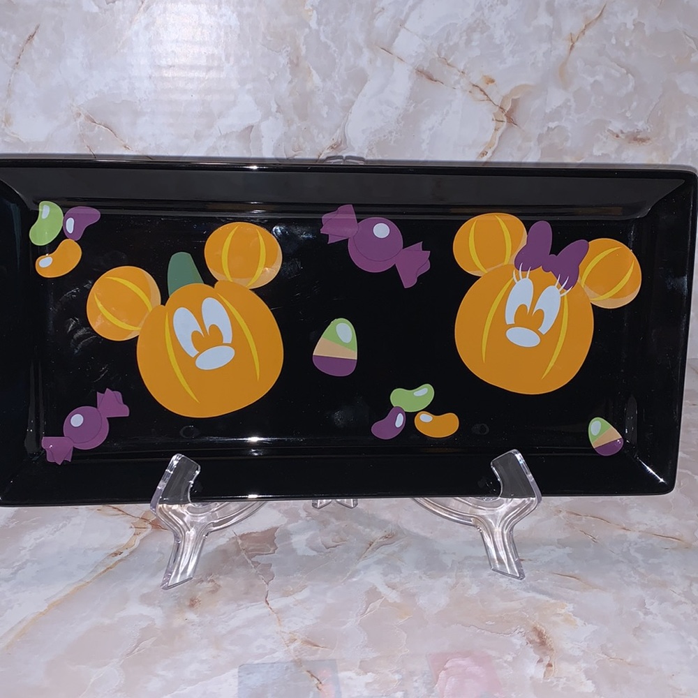 Disney: Halloween Mickey and Minnie Mouse candy theme ceramic platter